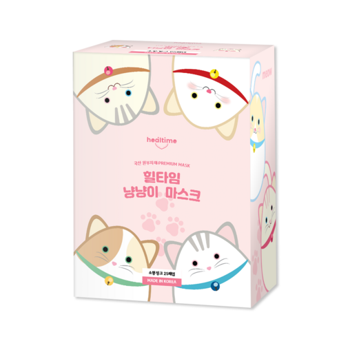 힐타임 냥냥이 마스크 소형, 25개입, 2개, 핑크