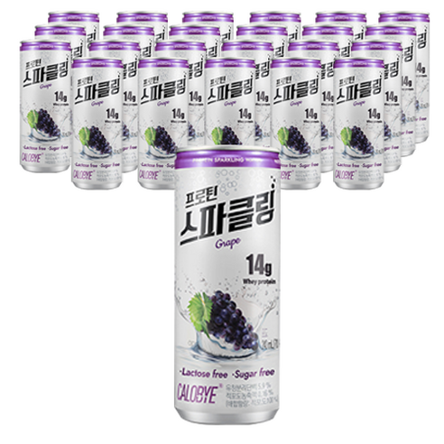 칼로바이 프로틴 무설탕 스파클링 포도맛, 24개, 240ml