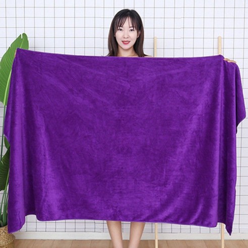 DFMEI 목욕타월 극세사 흡수 소프트 라지 퀵 건조 침대 라지 타월, 짙은 자색, 35*75 두툼한 머리타올