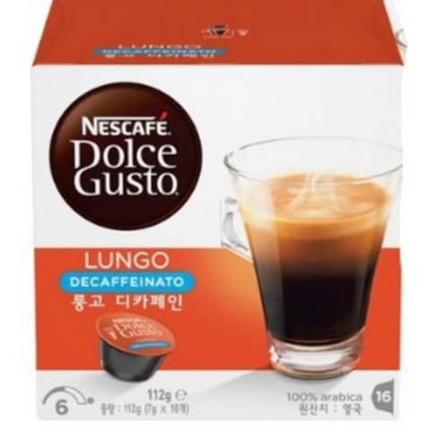 네스카페 돌체구스토 룽고 디카페인 캡슐커피, 7g, 16개입, 1개