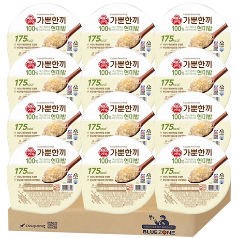 [블루존] 오뚜기 가뿐한끼 현미밥, 130g, 12개
