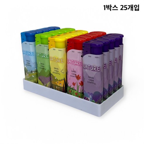파스텔 풍경 토치 터보라이터(1BOX 25개), 25개, 파스텔풍경