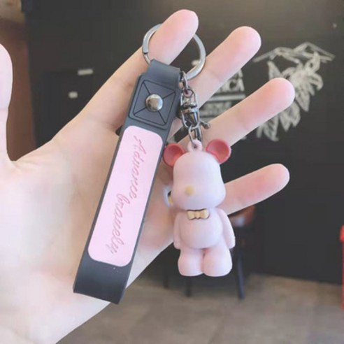 판타지 크리스탈 글라스 베어 키체인, 실리카겔 분말, 1 건
