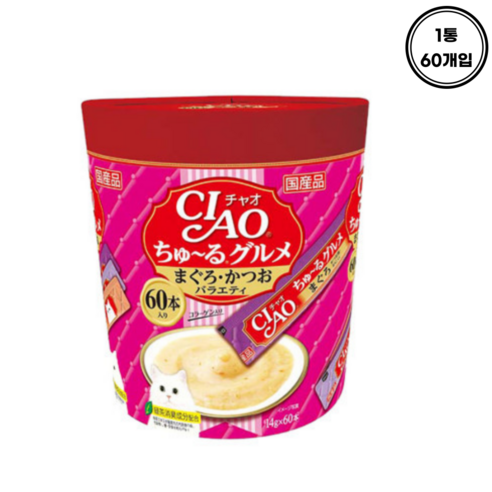 챠오 츄르 구루메 버라이어티 고양이 짜먹는 간식 60P, 닭가슴살, 840g, 1개