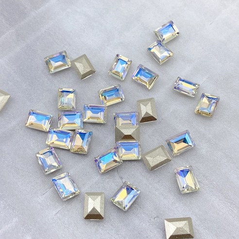클래식네일 사각다이아 네일파츠, 30개, 6x8mm오로라(1873)
