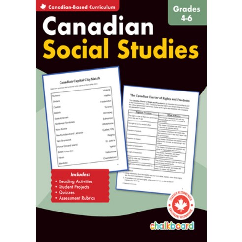 (영문도서) Canadian Social Studies Grades 4-6 Paperback, Chalkboard Publishing, English, 9780978223472