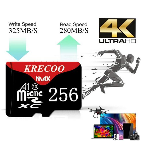KRECOO® 휴대폰 카메라용 Micro SD 메모리 SD 카드4GB 64GB 128GB 256GB TF 4K 클래스 10, 128