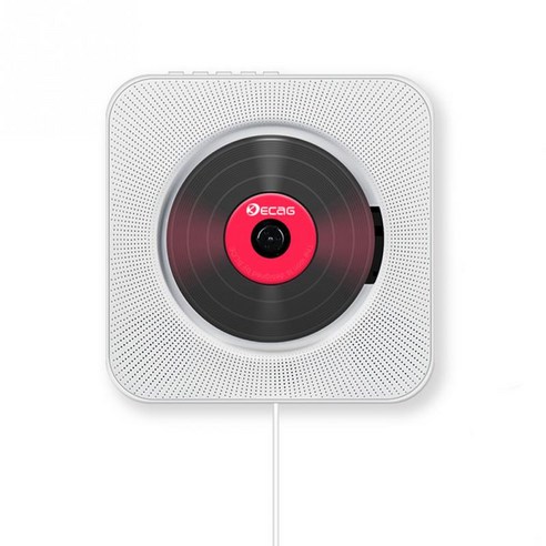 벽걸이 에듀KECAG 벽걸이 CD플레이어 블루투스 USB FM라디오, 핑크 1세대