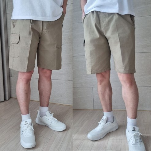 그린에솔 남성용 5부 반바지 밴딩 면 반바지