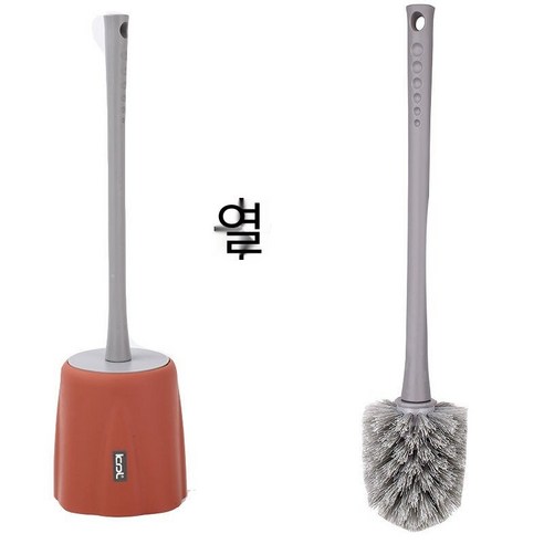 Cadley 화장실 브러시 가정용 화장실 죽은 코너 화장실 벽 교수형 세트 롱 핸들 화장실 화장실 브러쉬, 5019층열대레드+5020각1