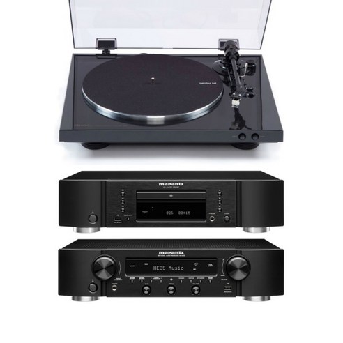 [없음] 마란츠 CD-6007 + NR-1200 + 데논 DP-300F 턴테이블 하이파이패, 블랙, 본체:블랙