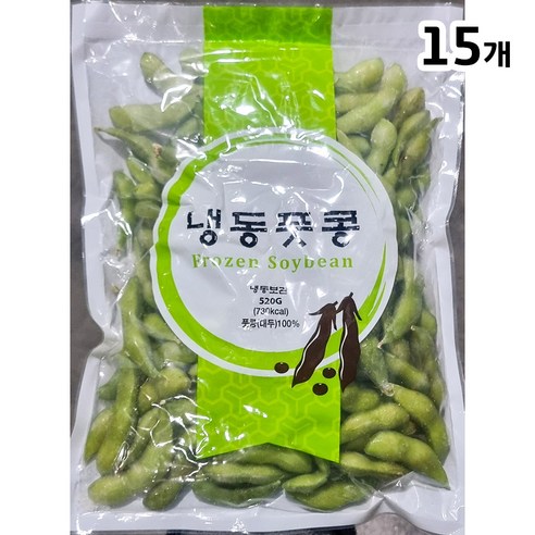 냉동 풋콩 대두콩 쩝질콩 7.8kg 농산물 대두 중국산 식자재 식당용 업소용 단체 급식, 15개, 520g