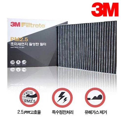 3M PM2.5 초미세먼지활성탄 필터, F6290, 1개