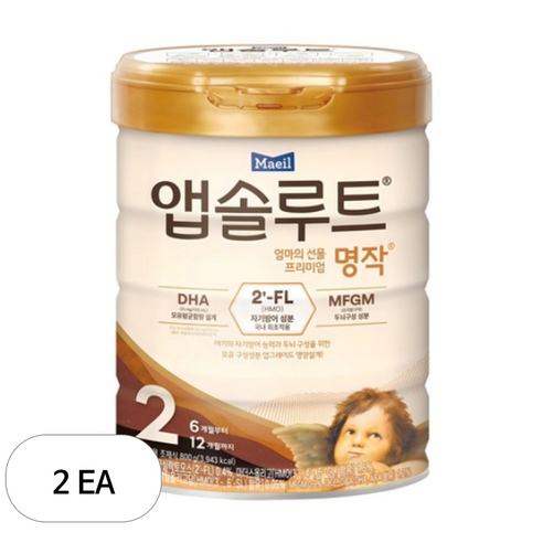 앱솔루트 엄마의 선물 프리미엄 명작 분유 2단계, 800g, 1개입, 2개