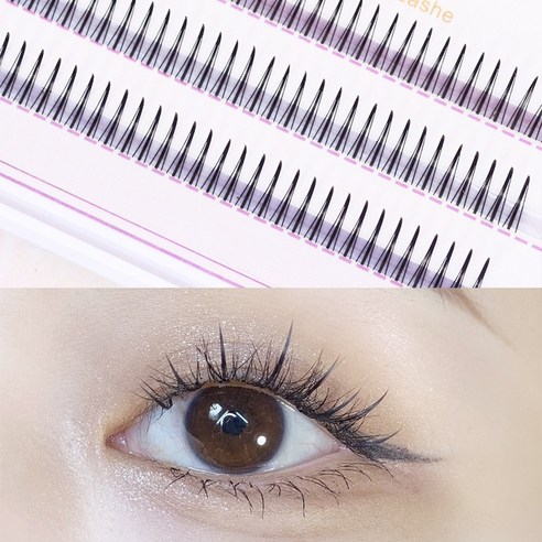 keka 부분 인조속눈썹 A라인 속눈썹 연장 눈화장 포인트 8+10+12mm 세트, 1세트, 블랙8mm*3