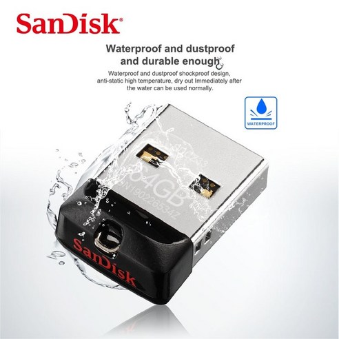 지널 SanDisk CZ33 Cruzer Fit mini 16GB USB 플래시 드라이브 2.0 메모리 스틱 pendrive 키 펜 디스크, [03] 64GB, 03 64GB