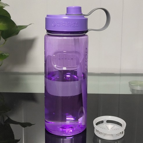 [XIG] 1000ml Herbalife 영양 스포츠 하이킹 물병 피트니스 밀짚 식품 등급 플라스틱 물병, 라이트 그레이