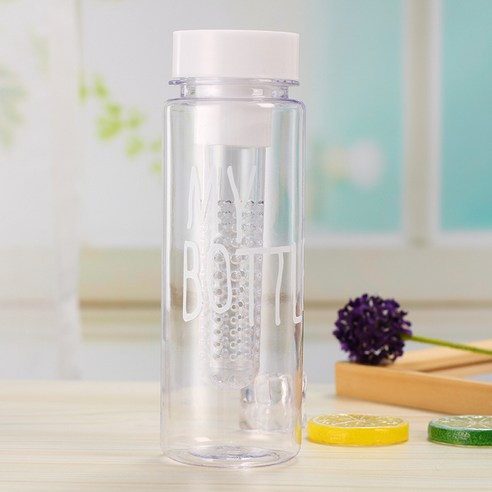 새로운 my bottle 플라스틱 컵 과일 꽃 차 컵 광고 선물 컵 맞춤형 로고, 백색, 401-500ml