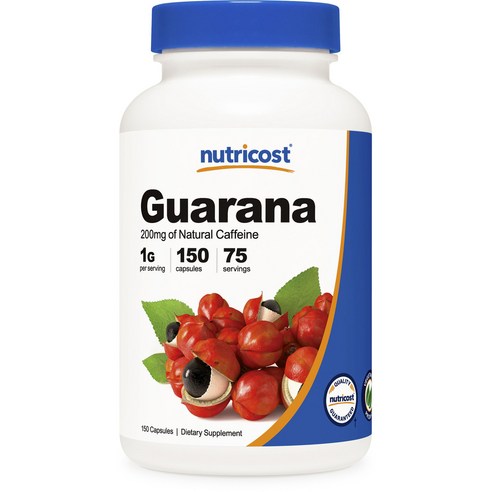 Nutricost 뉴트리코스트 Guarana 1g 캡슐 피로에 효과적인 고농축 과라나