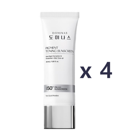 도미나스 트라넥삼산 선크림 40ml 4개 SPF50 기미 색소침착 케어 톤업 피그먼트 토닝 선스크린