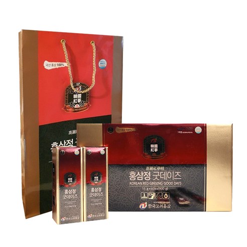 한국고려홍삼 굿데이즈 홍삼스틱 + 쇼핑백, 15g, 60포