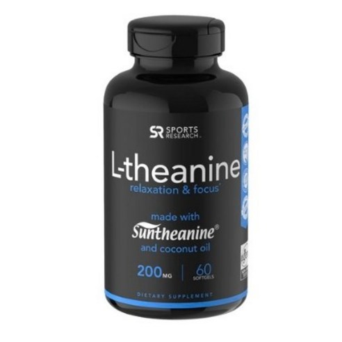 스포츠리서치 L-테아닌 200mg 소프트젤 글루텐 프리, 60정, 3개