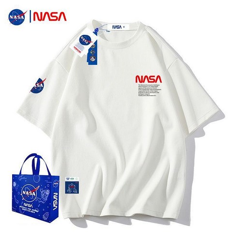 NASA 연명 100% 순면 반팔 티셔츠