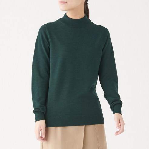무인양품 MUJI 여성 목이 편한 저지 워셔블 하이넥 스웨터 W9AA877