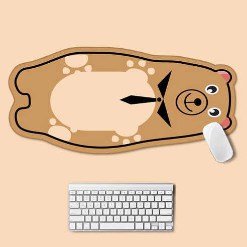 YJQ 큰 귀여운 Kawaii 마우스 패드 노트북 데스크 매트 데스크탑 고무 패드 게이머 게임 매트 PC 노트북 게임 액세서리, Scarf bear 2