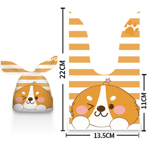 작은 선물 캔디 쿠키 답례용 포장봉투 구디백 50매, 1세트, 토끼