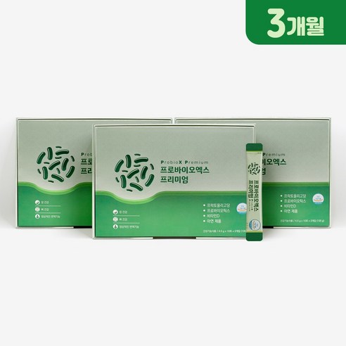 프로바이오엑스 프리미엄 유산균 19종 100억 보장 신바이오틱스 프로바이오틱스 프리바이오틱스 장건강, 3박스, 30회분