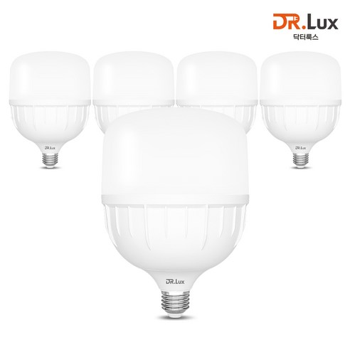 닥터룩스 고용량 LED 전구 T램프 50W E26, 5개