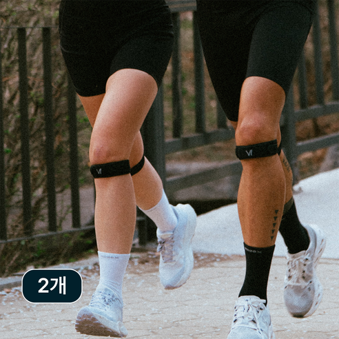 러닉스 슬개골 무릎보호대, 블랙, 2개
