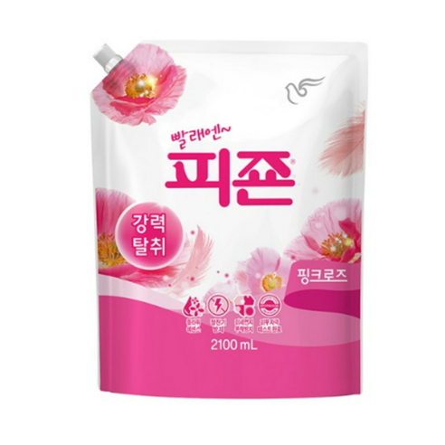 피죤 레귤러 핑크로즈 섬유유연제 리필, 2.1L, 3개