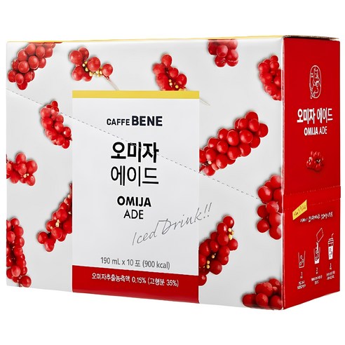 카페베네 오미자에이드 190ml x 10팩, 10개