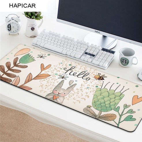 YJQ 귀여운 마우스 패드 Comtuper 데스크 매트 대형 XXL Mousepad Kawaii 게임 Accessoroes 노트북 게이머 키보드 MacBook 방수 Maus 매트, YELLOW