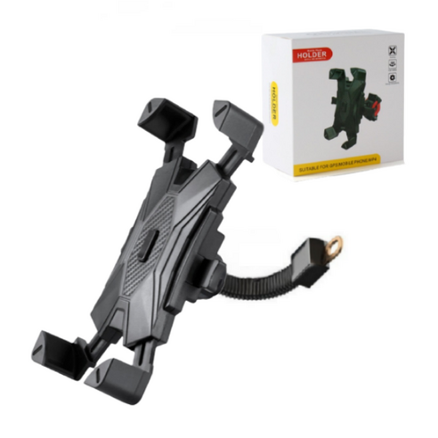 론조모니 고정형 자전거 휴대폰 거치대, 오토바이형블랙, 1개