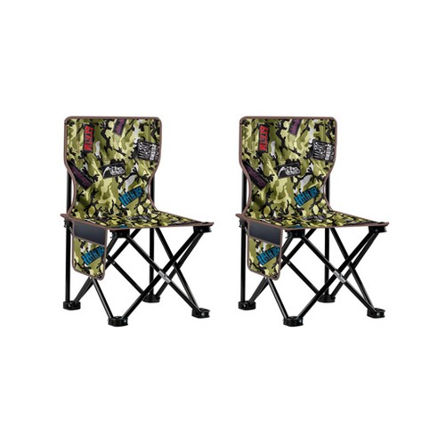 리카 패턴 휴대용 캠핑 의자 2P, 밀리터리 그린