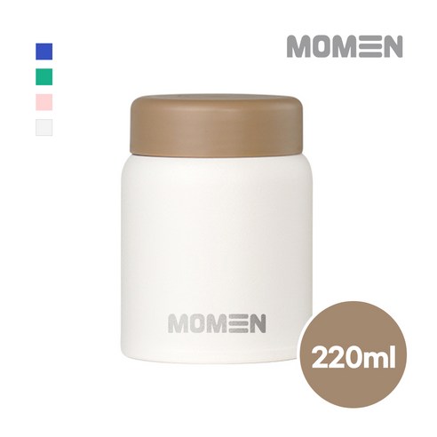 모멘 미니 이유식 보온병 304스테인리스 보온보냉 푸드자 죽통, 1개, 220ml, 아이보리