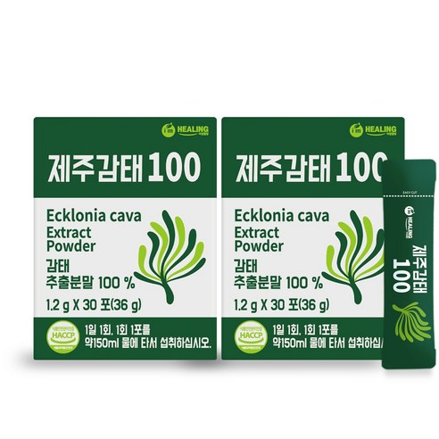힐링 제주감태100 추출 건강 분말, 36g, 2개