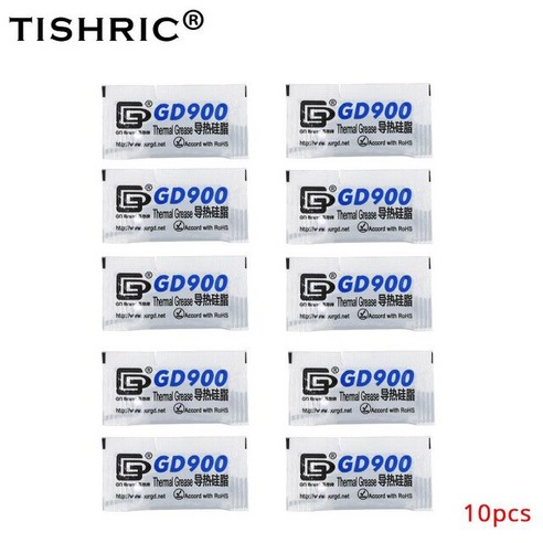 써멀 서멸 구리스 TISHRIC 10/50PCS 0.5g GD900 열 붙여 넣기 프로세서 쿨러 히트 싱크 라디에이터 그리스 PC CPU 물 냉각, 01 10PCS, 01 10PCS