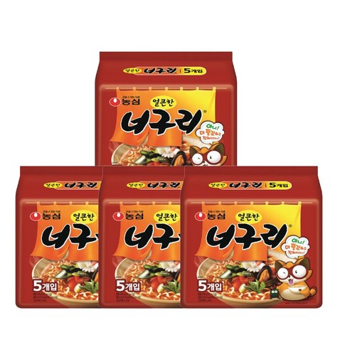 <올따옴> 농심 너구리 5입멀티 4봉, 20개