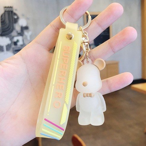 판타지 크리스탈 글라스 베어 키체인, 젤리색, 1 건