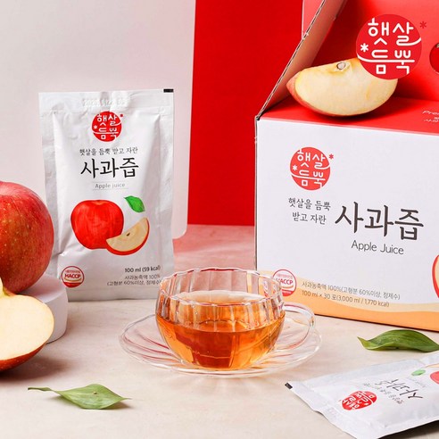 자연의 햇살을 담은 건강한 달콤함, New 영주 햇살듬뿍 사과즙