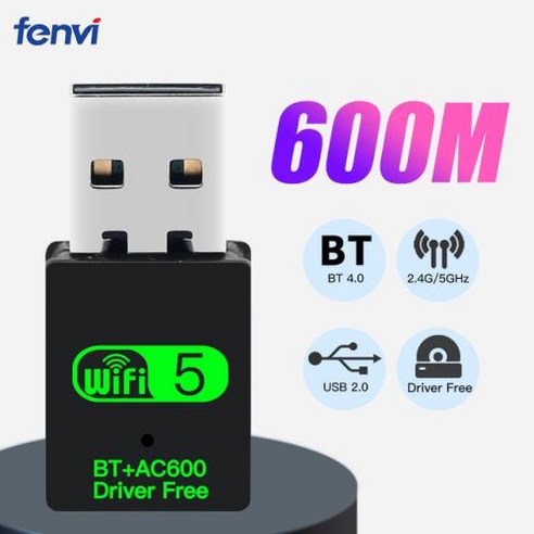 Fenvi USB 와이파이 블루투스 어댑터 듀얼 밴드 미니 무선 컴퓨터 네트워크 카드 수신기 와이파이 안테나 600Mbps 24G 5GHz 80211ac, 3) AC600 BT WIFI