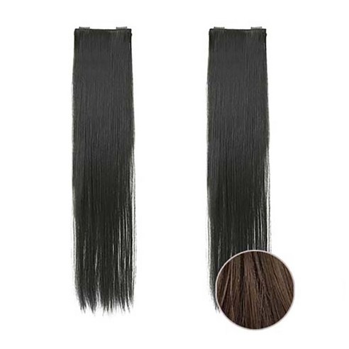 가발매니아 심플스트레이트 49cm 부분2헤어피스 붙임머리 좌우대칭 made in korea, 초코브라운(형상기억인모)