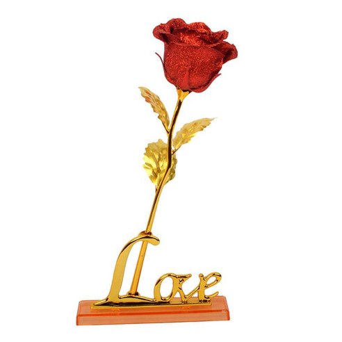 기념일 어머니의 날 발렌타인 데이를 위한 스탠드가 있는 인공 장미 꽃, 파란색, 25CM, 플라스틱