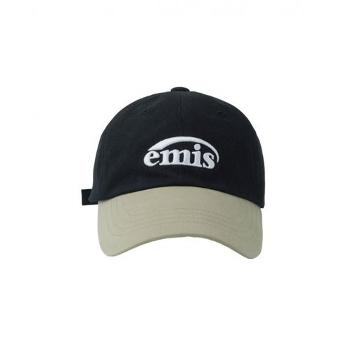 이미스 뉴 로고 믹스 볼캡 베이지 블랙 Emis New Logo Mix Ball Cap Beige Black