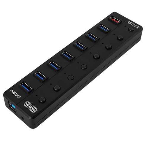 8포트 USB3.0 허브 개별스위치 유전원 NEXT-UH308, 1개