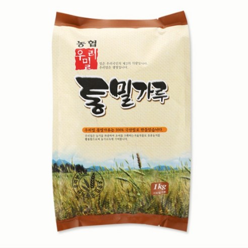 한국 우리밀 국내산 100% 통밀가루, 1kg, 12개